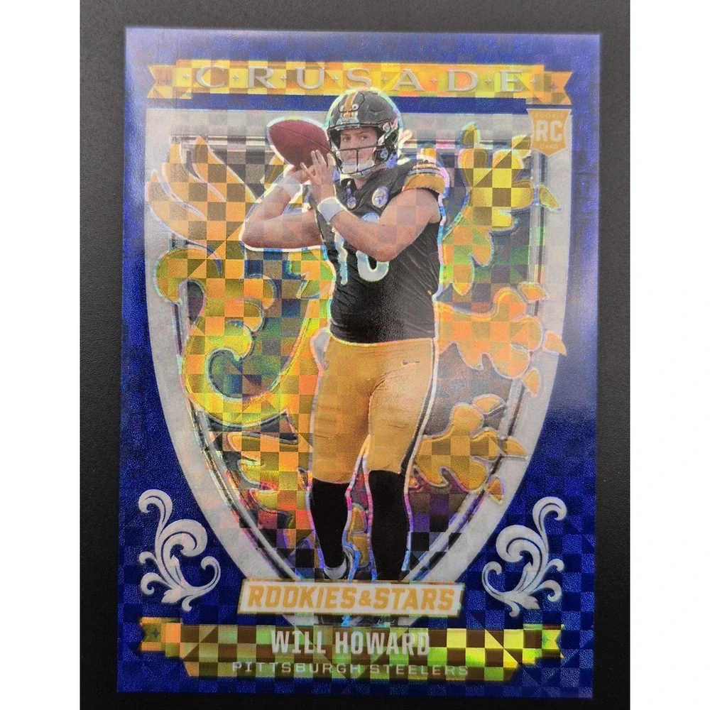 2025 Rookies & Stars‎ Will Howard #12 Crusade Blue Plaid Prizm SP (RC) Steelers